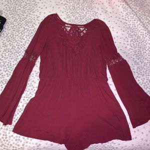 burgundy romper